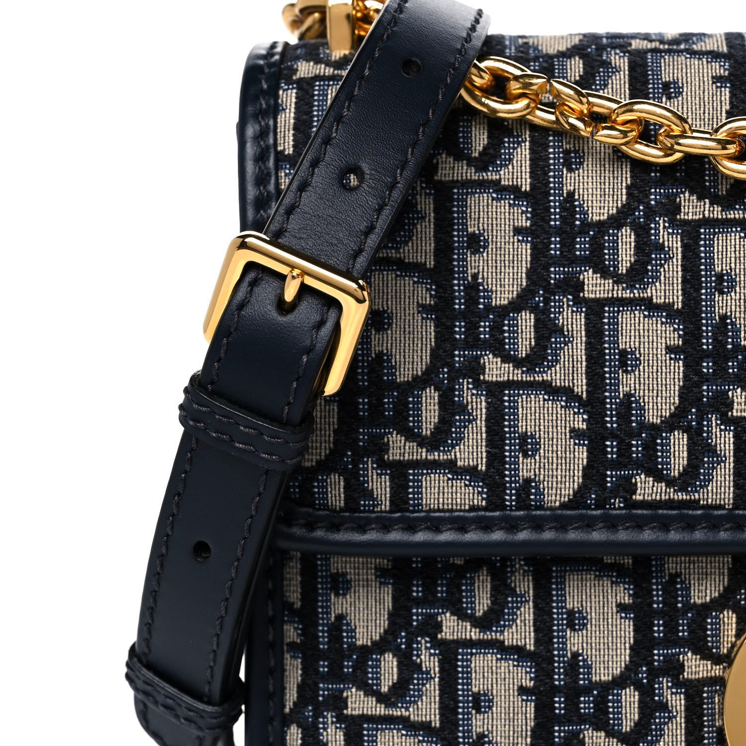 Christian Dior Oblique 30 Montaigne Chain Flap Bag Blue 10 of 12