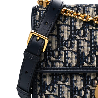 Christian Dior Oblique 30 Montaigne Chain Flap Bag Blue 10 of 12