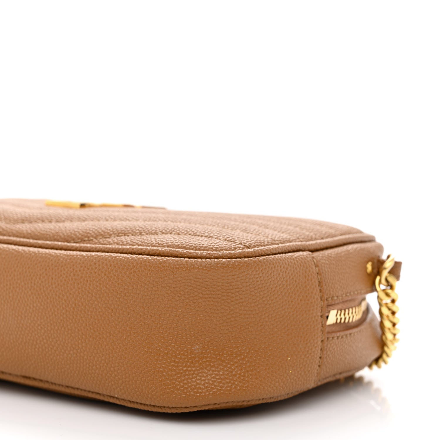 Saint Laurent Grain De Poudre Matelasse Monogram Mini Lou Camera Bag Dark Natural 11 of 12