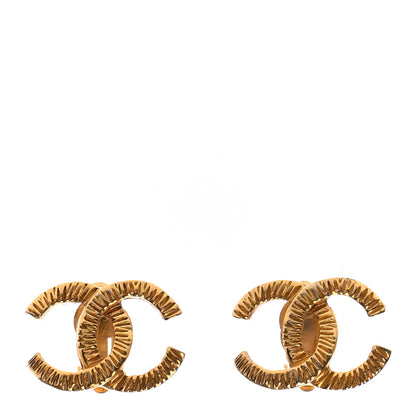 Chanel Textured CC Clip On Earrings Gold 1 of 4