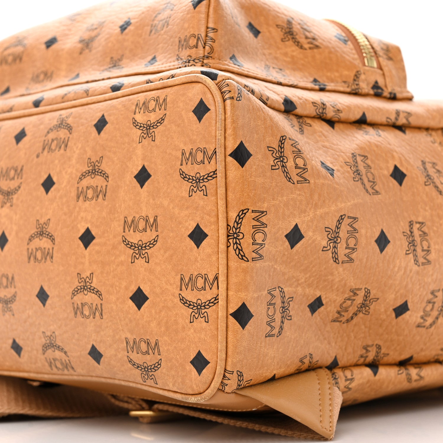 MCM Visetos Crown Stud Medium Stark Backpack Cognac 10 of 18