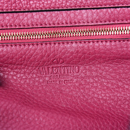 Valentino Garavani Grained Calfskin Small Rockstud Tote Deep Cyclamin 6 of 11