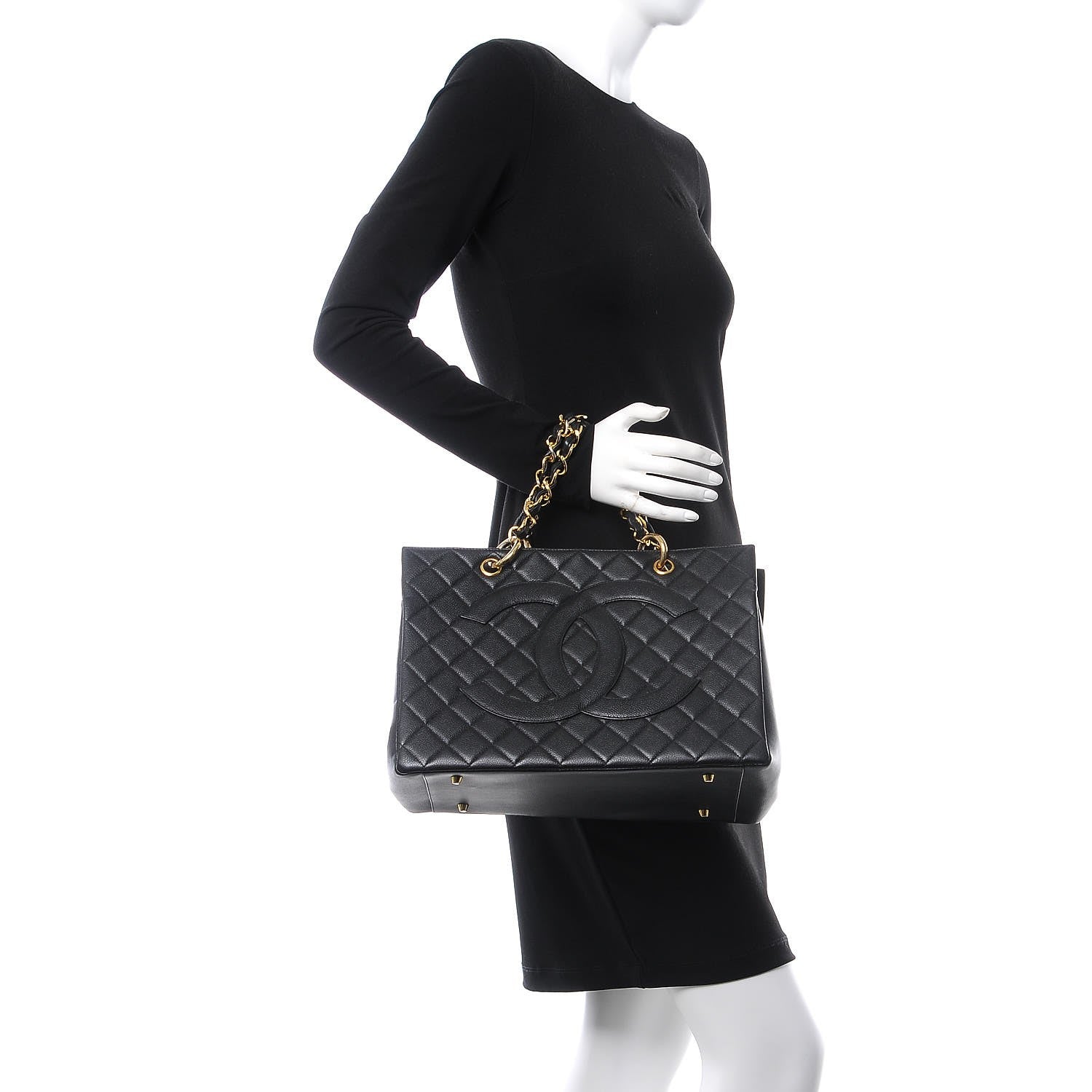 Chanel Caviar Quilted Grand Shopping Tote GST Black 2 of 15