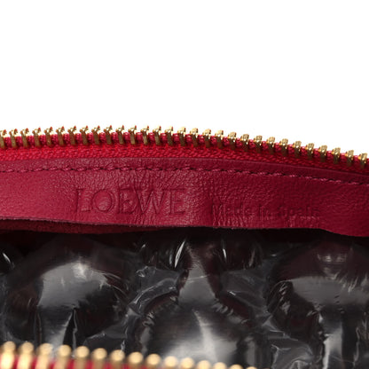 Loewe Lambskin Pleated Bracelet Pouch Chain Shoulder Bag Rouge Blossoms 6 of 11