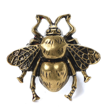 Gucci Metal Enamel Bee Ring 6.75 Aged Gold 1 of 3