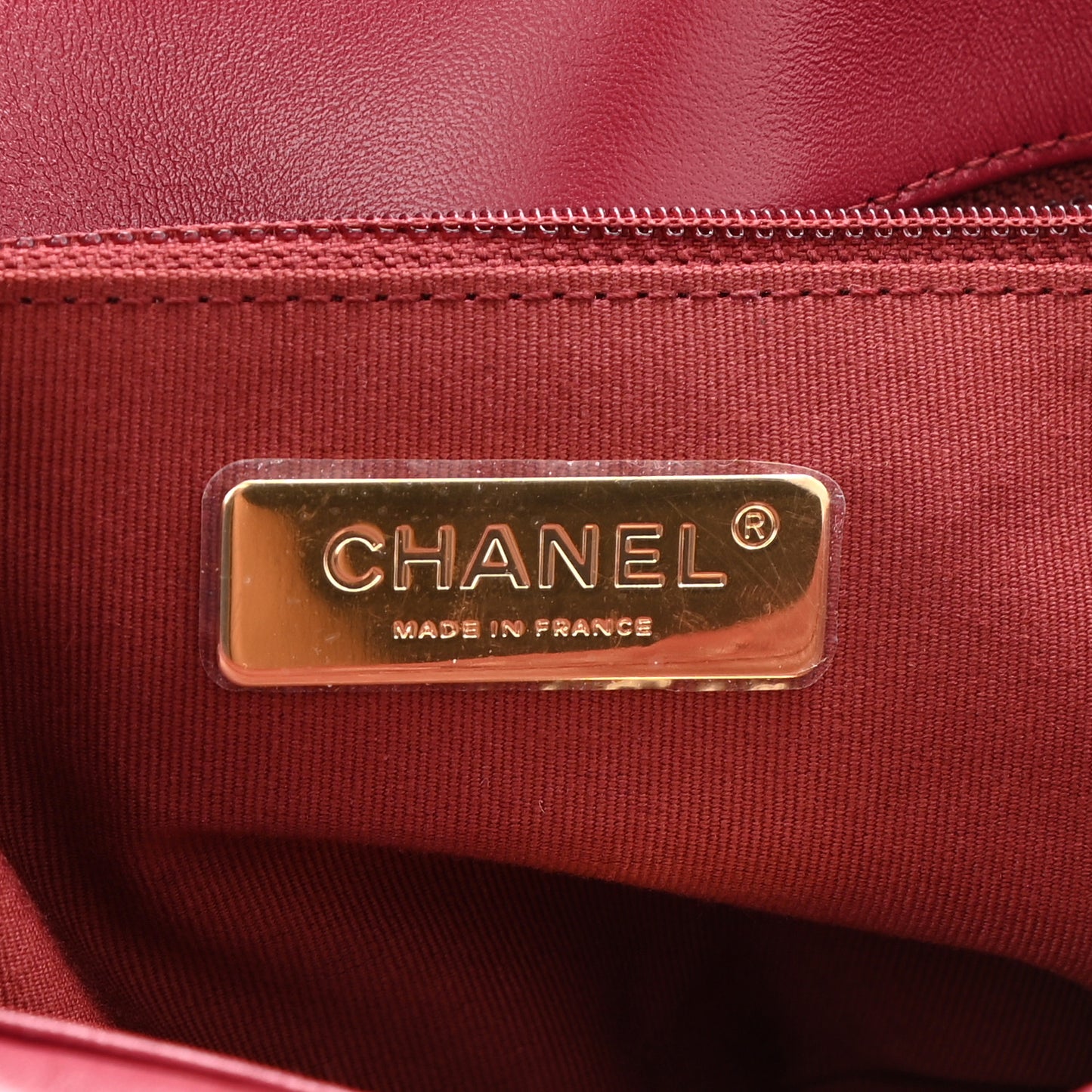 Lambskin Quilted Medium Chanel 19 Flap Dark Red