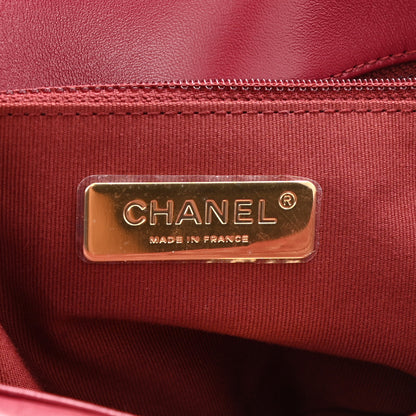Chanel Lambskin Quilted Medium Chanel 19 Flap Dark Red 6 of 10