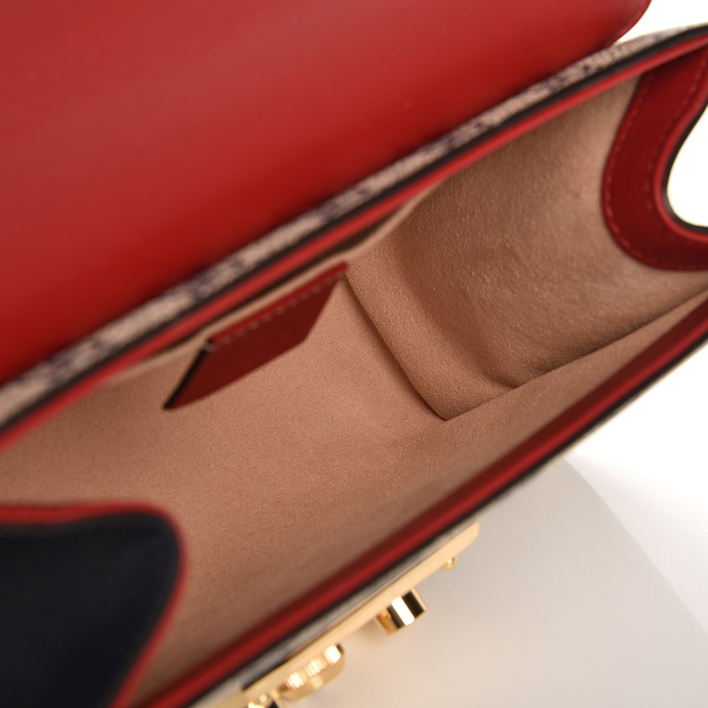 GG Supreme Monogram Moon Calfskin Small Padlock Shoulder Bag Beige Blue Hibiscus Red Mystic White
