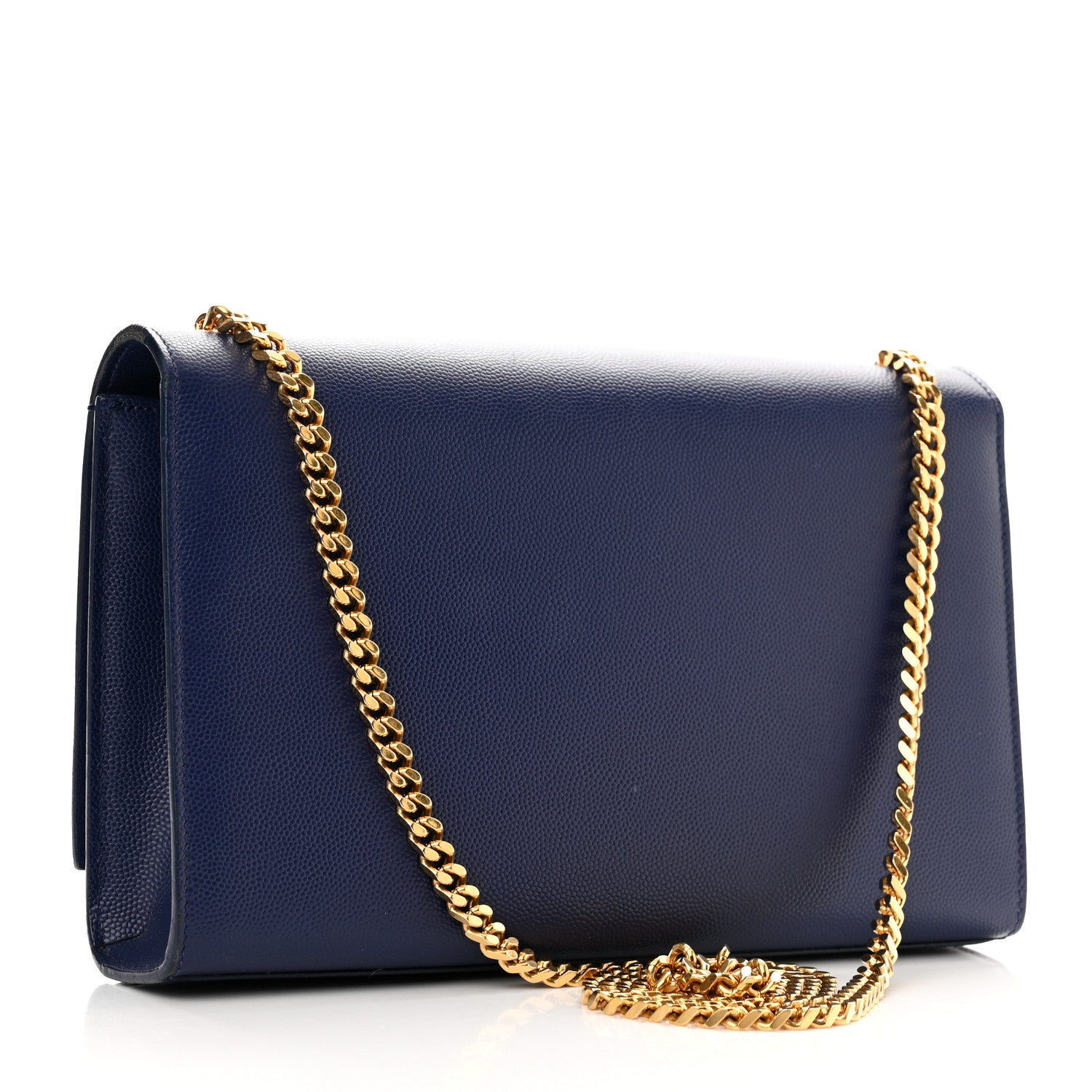 Saint Laurent Grain De Poudre Medium Classic Monogram Kate Satchel Flash Blue 2 of 9