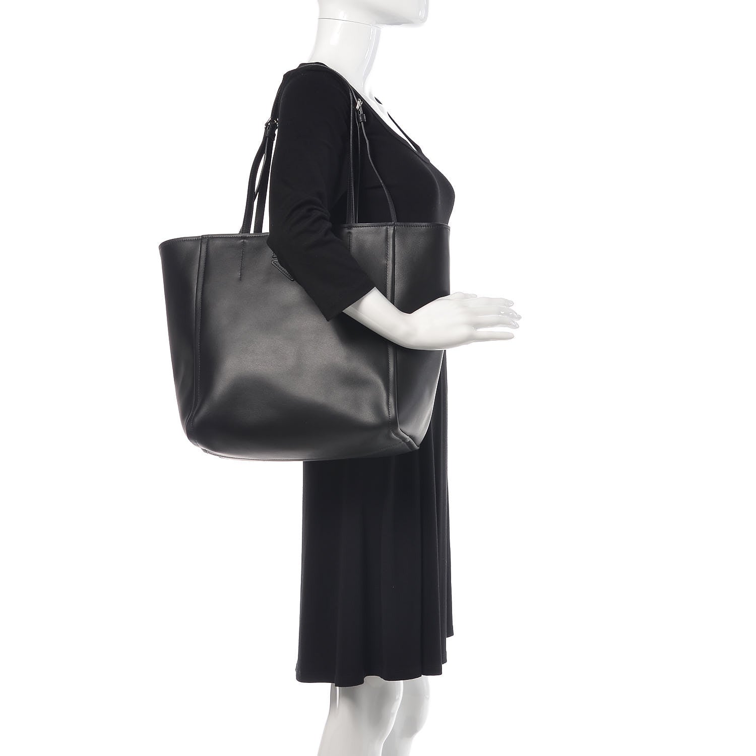 Prada Calfskin Large Concept Shopper Tote Black Astrale 2 of 11