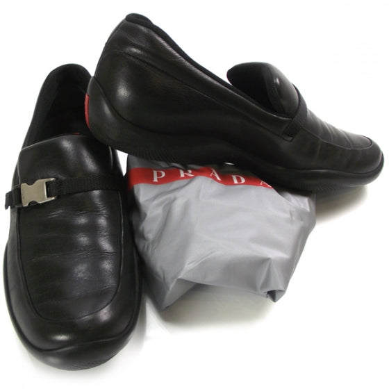 Leather Sport Loafers 37 Black