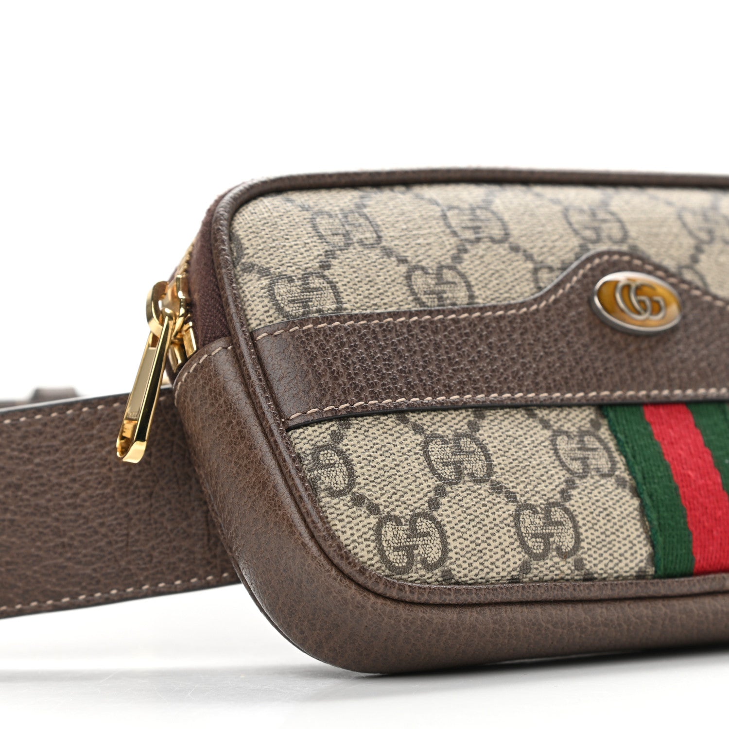 Gucci GG Supreme Monogram Web Ophidia Belted iPhone Case 85 34 Dark Brown 10 of 11