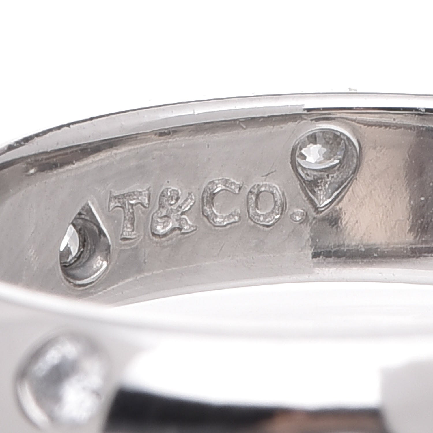 Tiffany Platinum Diamond 4mm Etoile Band Ring 53 6.5 5 of 6