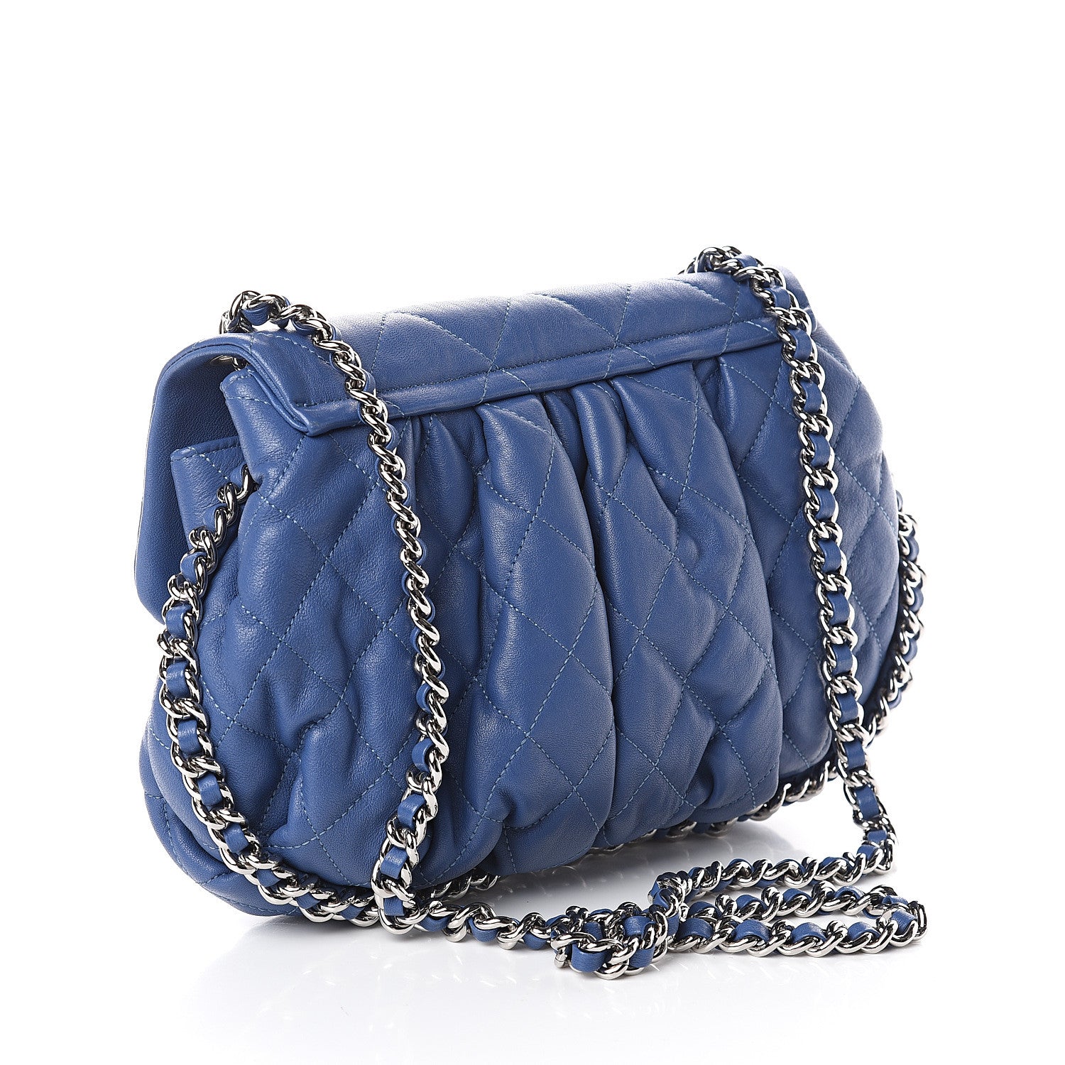 Chanel Washed Lambskin Chain Around Medium Messenger Blue 2 of 9