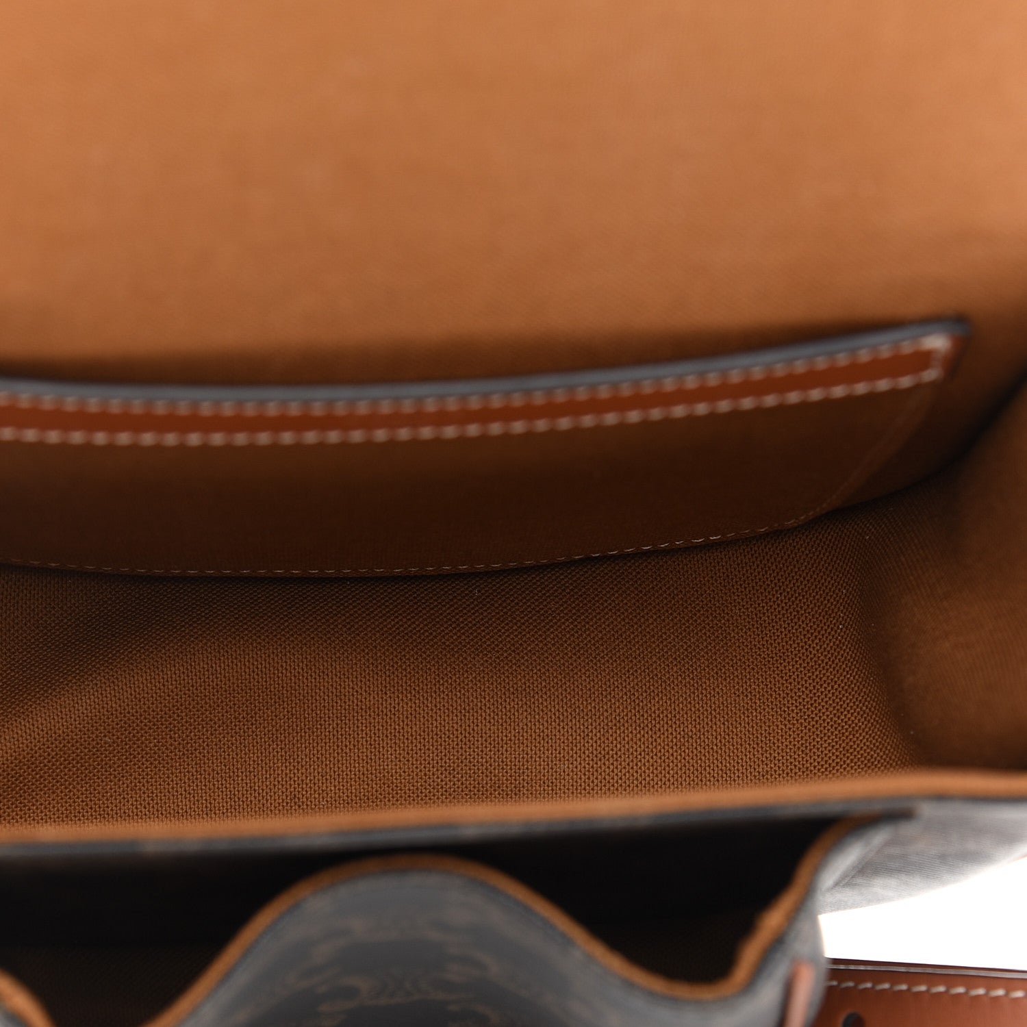 Celine Triomphe Canvas Medium Folco Bag Tan 5 of 10