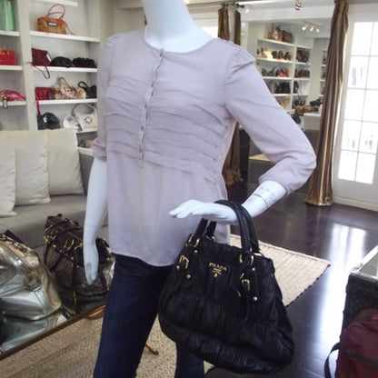 Prada Nappa Dressy Gaufre Tote Black 2 of 11