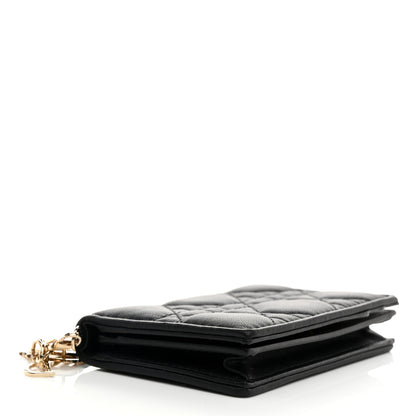 Christian Dior Lambskin Cannage Small Lady Dior Flap Card Holder Black 4 of 9