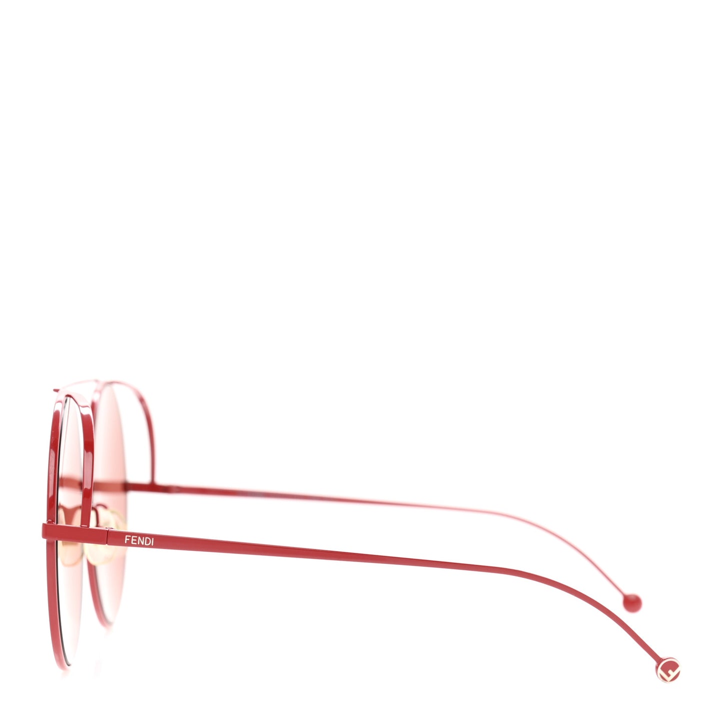 Metal F is Fendi Printed Run Away Round Frame Sunglasses FF 0285/S Red