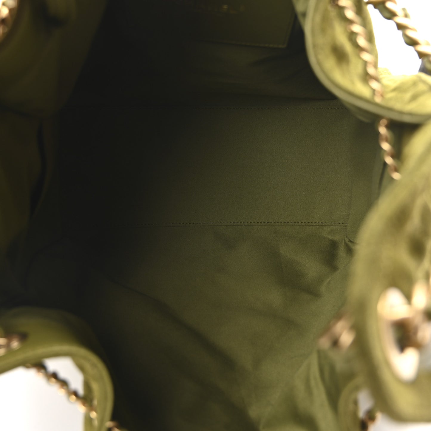 Suede Quilted Medium Chanel 25 Handbag Khaki