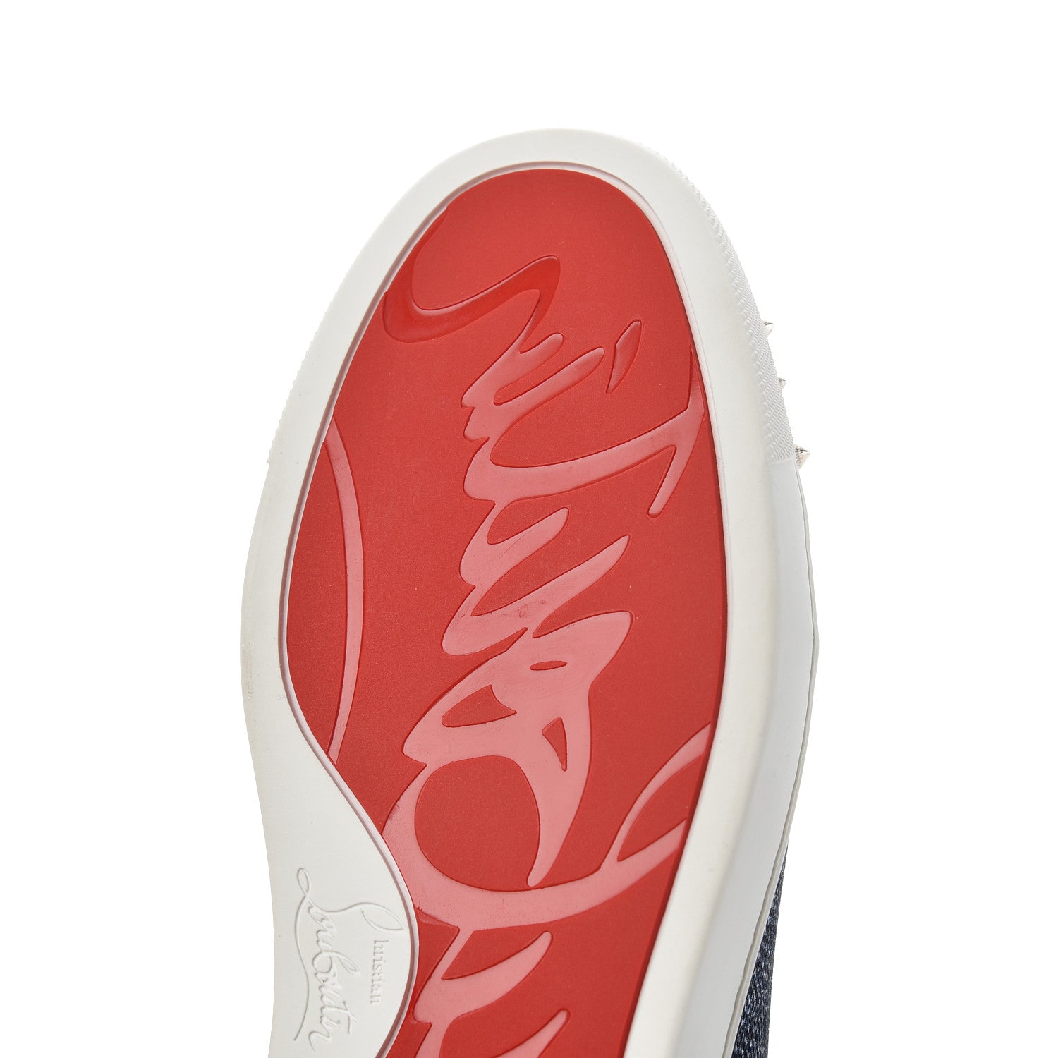 Christian Louboutin Lame Lou Spikes Flat Sneakers 38 Blue 11 of 12