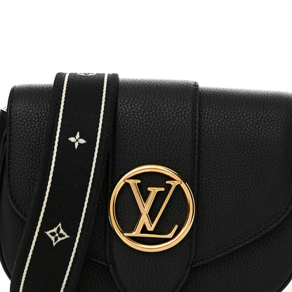 Louis Vuitton Grained Calfskin LV Pont 9 Soft PM Black 7 of 15