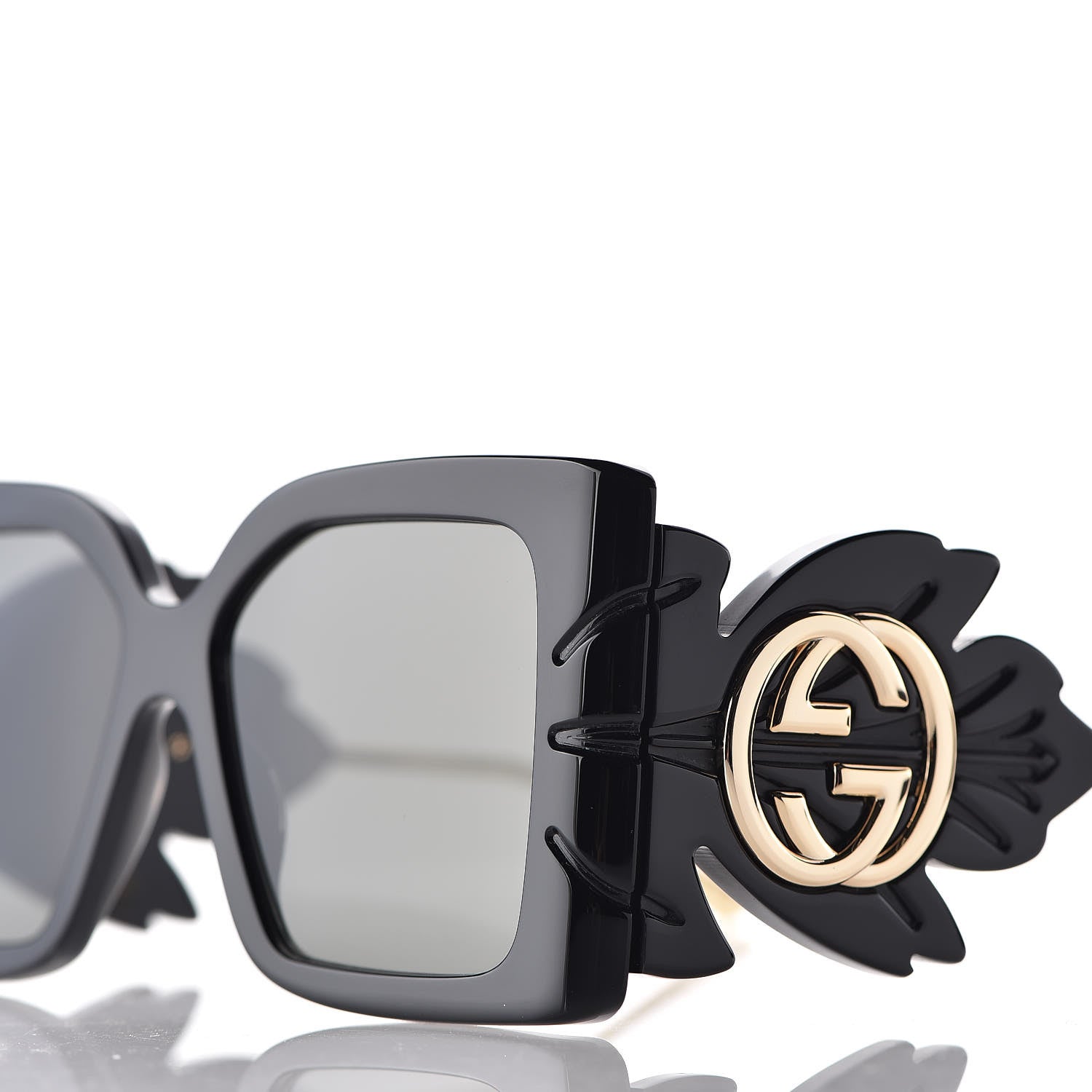 Gucci Acetate Square Frame Wing Sunglasses GG0535S Black 8 of 9