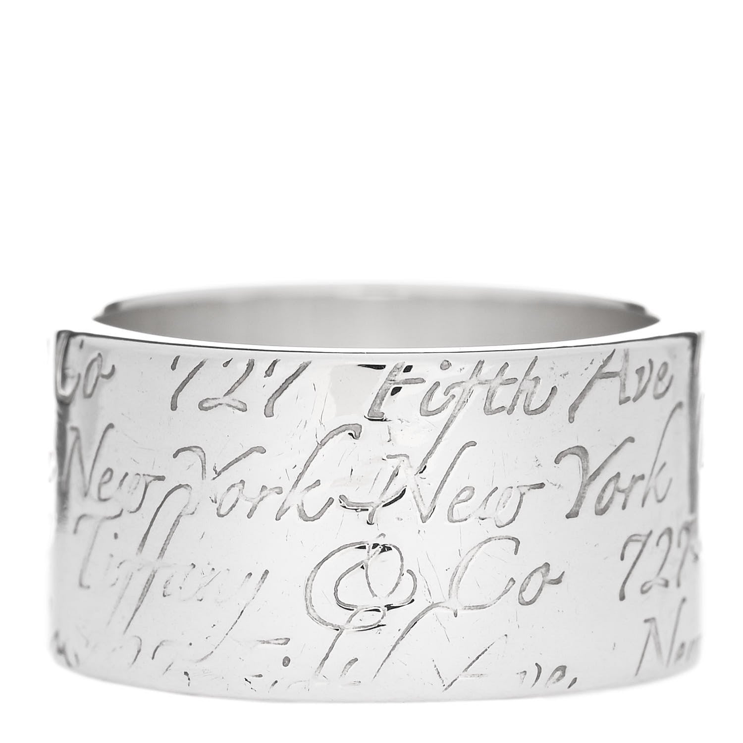 Tiffany Sterling Silver 10mm Notes Wide Ring 50 5.5 3 of 4