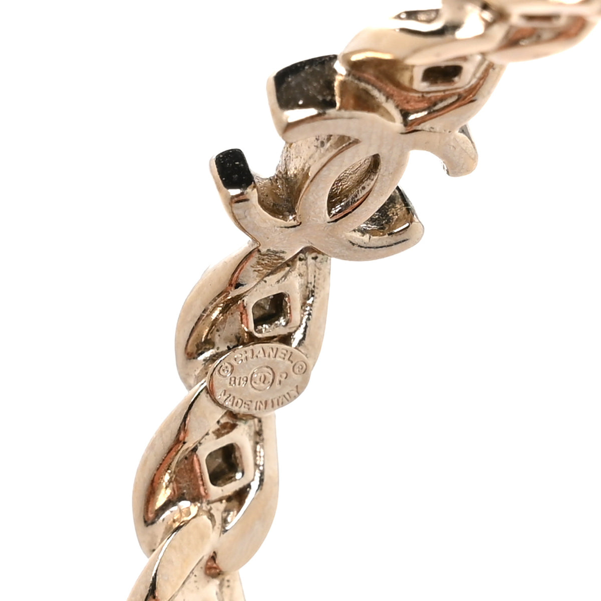 Crystal CC Hoop Earrings Gold