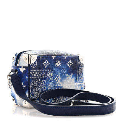 Louis Vuitton Cowhide Monogram Bandana Mini Soft Trunk Blue 3 of 12