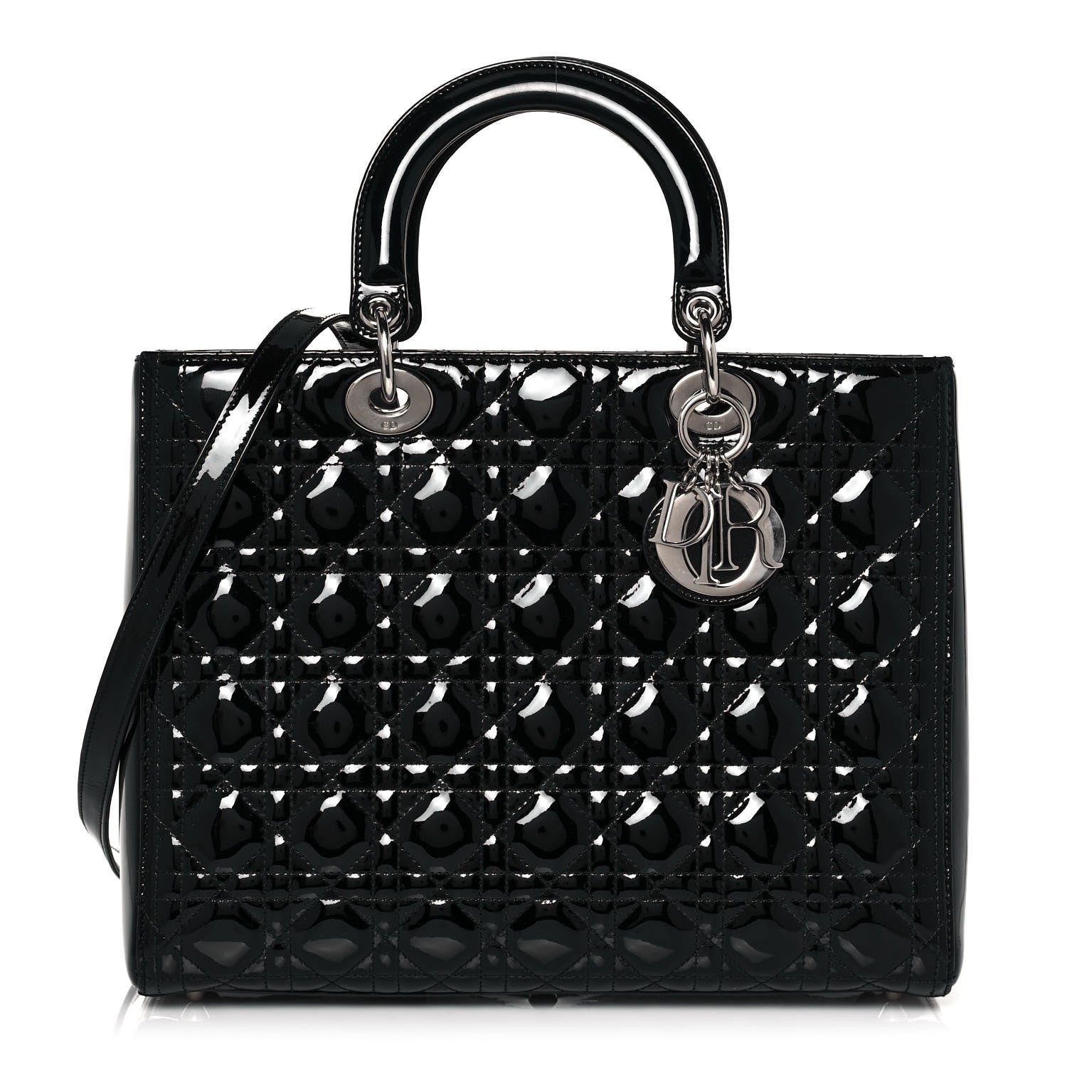 Christian Dior Patent Cannage Large Lady Dior Black 1 of 13