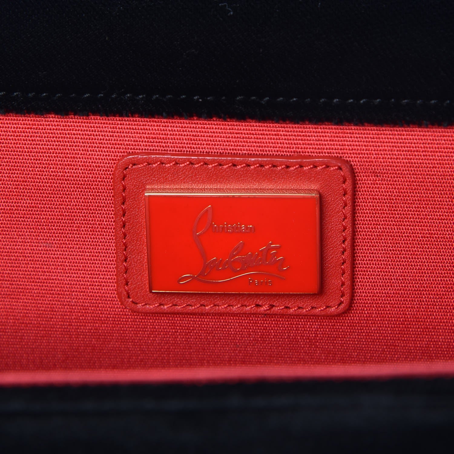 Christian Louboutin Velvet Strass Alice Clutch Black 7 of 7