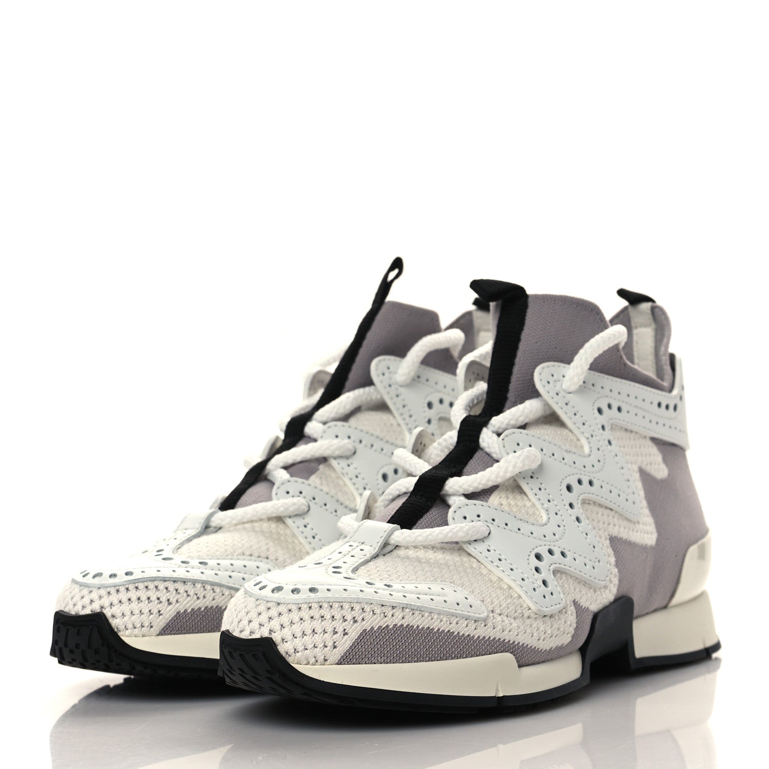 Hermes Mesh Calfskin Action Sneakers 35 Gris Clair Multicolor 3 of 8