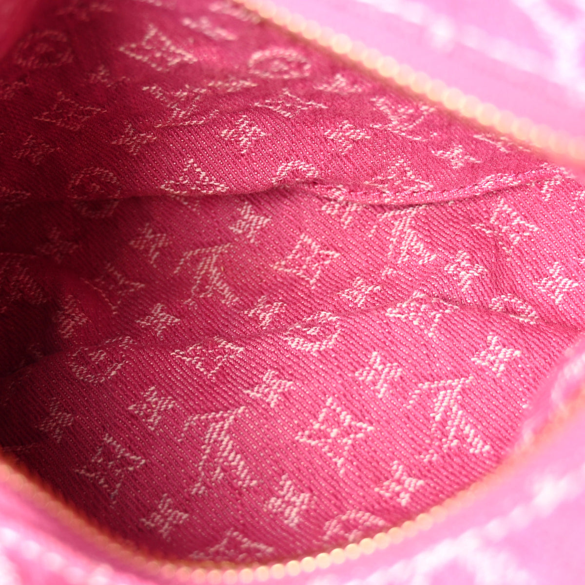 Louis Vuitton Monogram Denim Pochette Valley Fuchsia 4 of 8