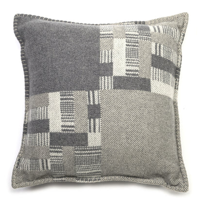 Hermes Wool Cashmere Avalon Paper Block Pillow Gris Acier 1 of 6