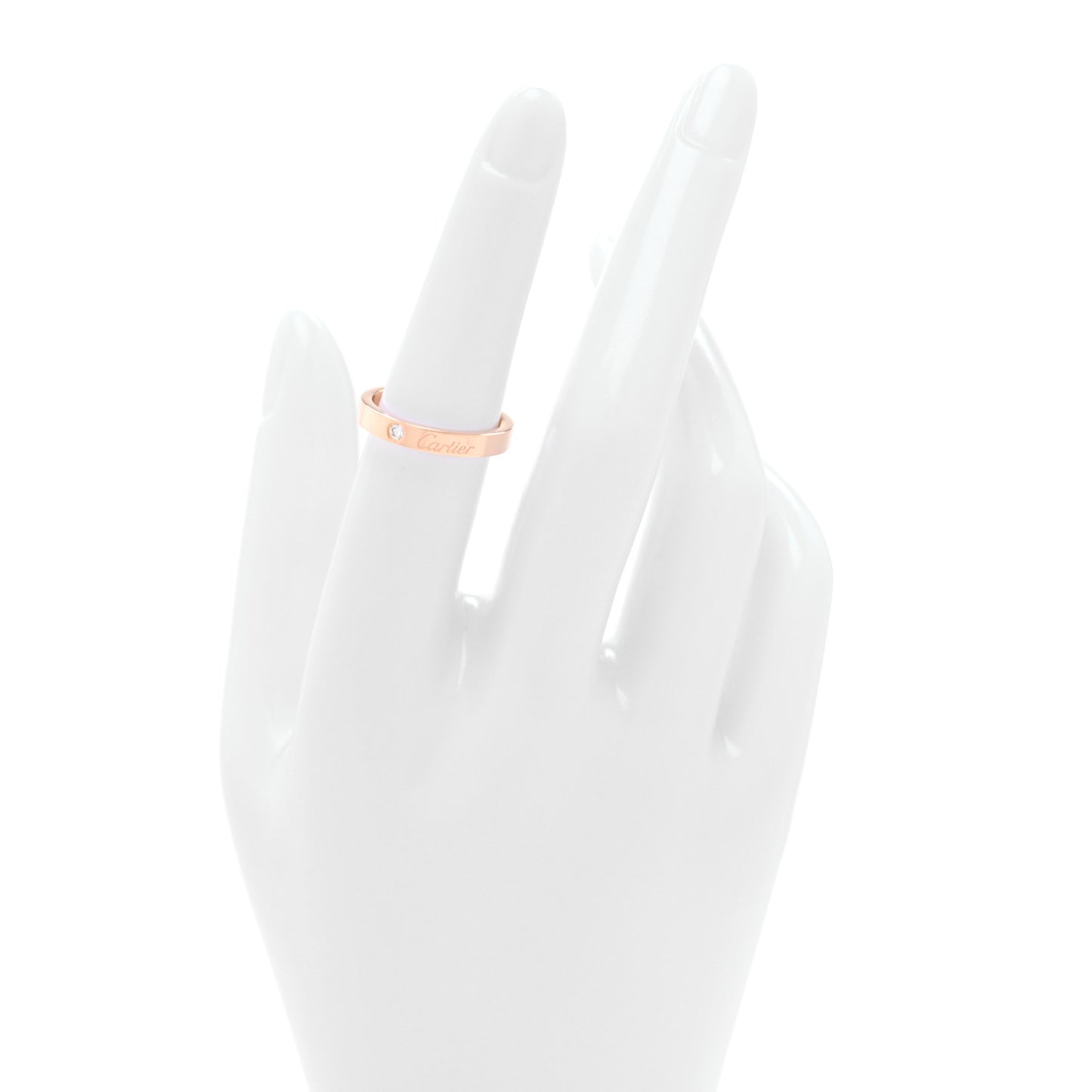 18K Pink Gold Diamond 3mm C De Cartier Wedding Band Ring 52 6