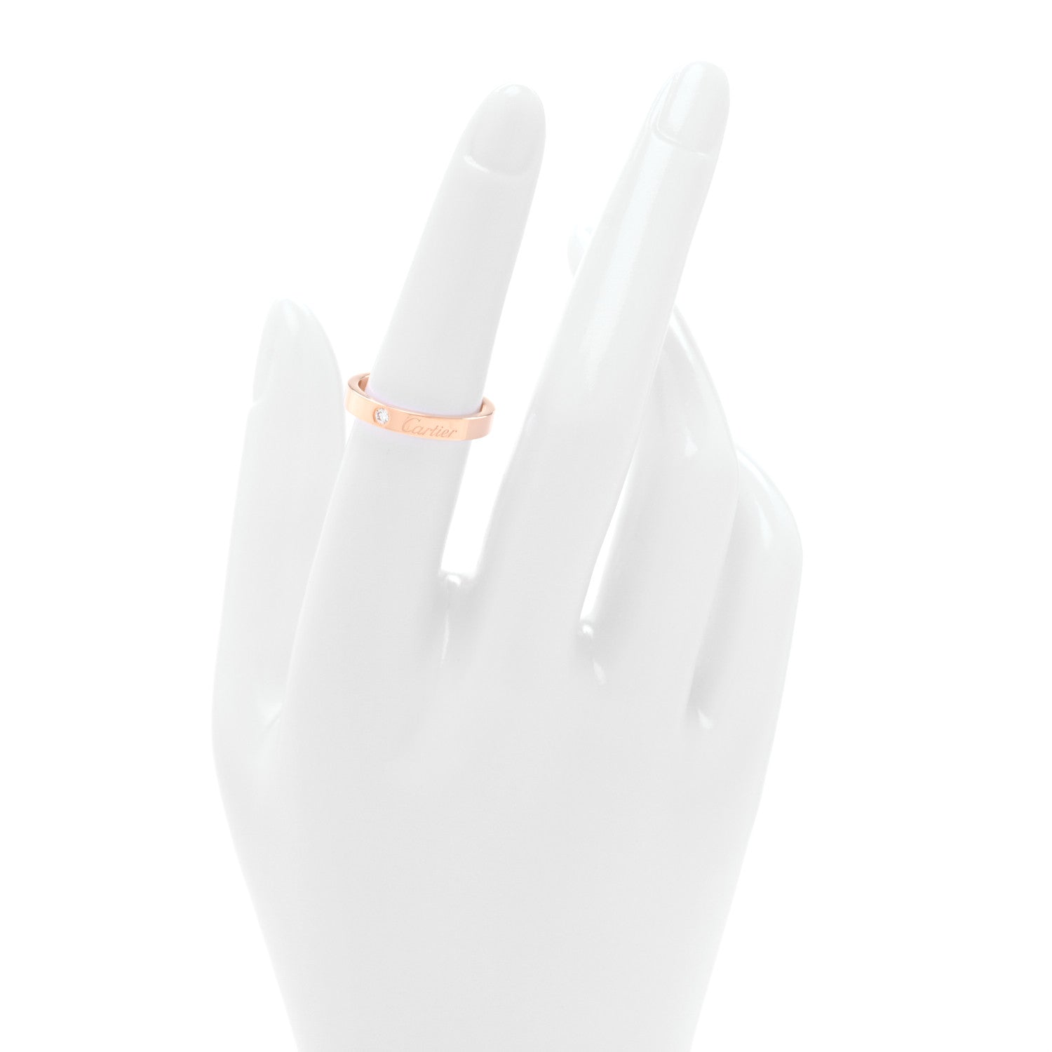 Cartier 18K Pink Gold Diamond 3mm C De Cartier Wedding Band Ring 52 6 2 of 4