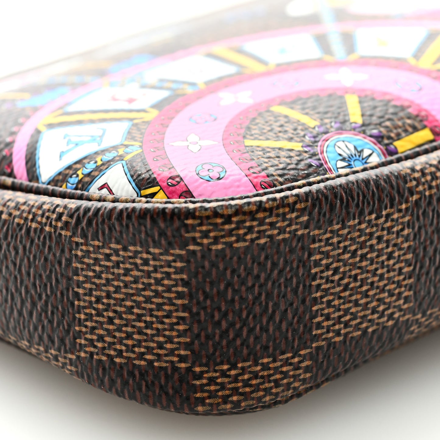 Damier Ebene 2020 Christmas Animation Big Wheel Mini Pochette Accessories Rose Ballerine
