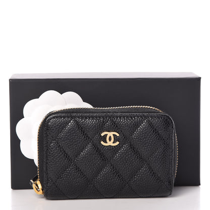 Chanel Caviar Quilted Zip Coin Purse Black 9 of 9