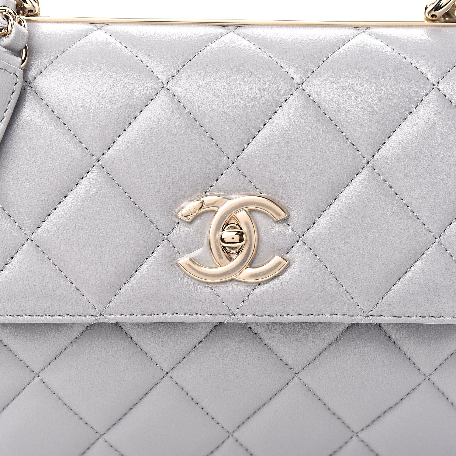 Chanel Lambskin Quilted Small Trendy CC Flap Dual Handle Bag Grey 9 of 10