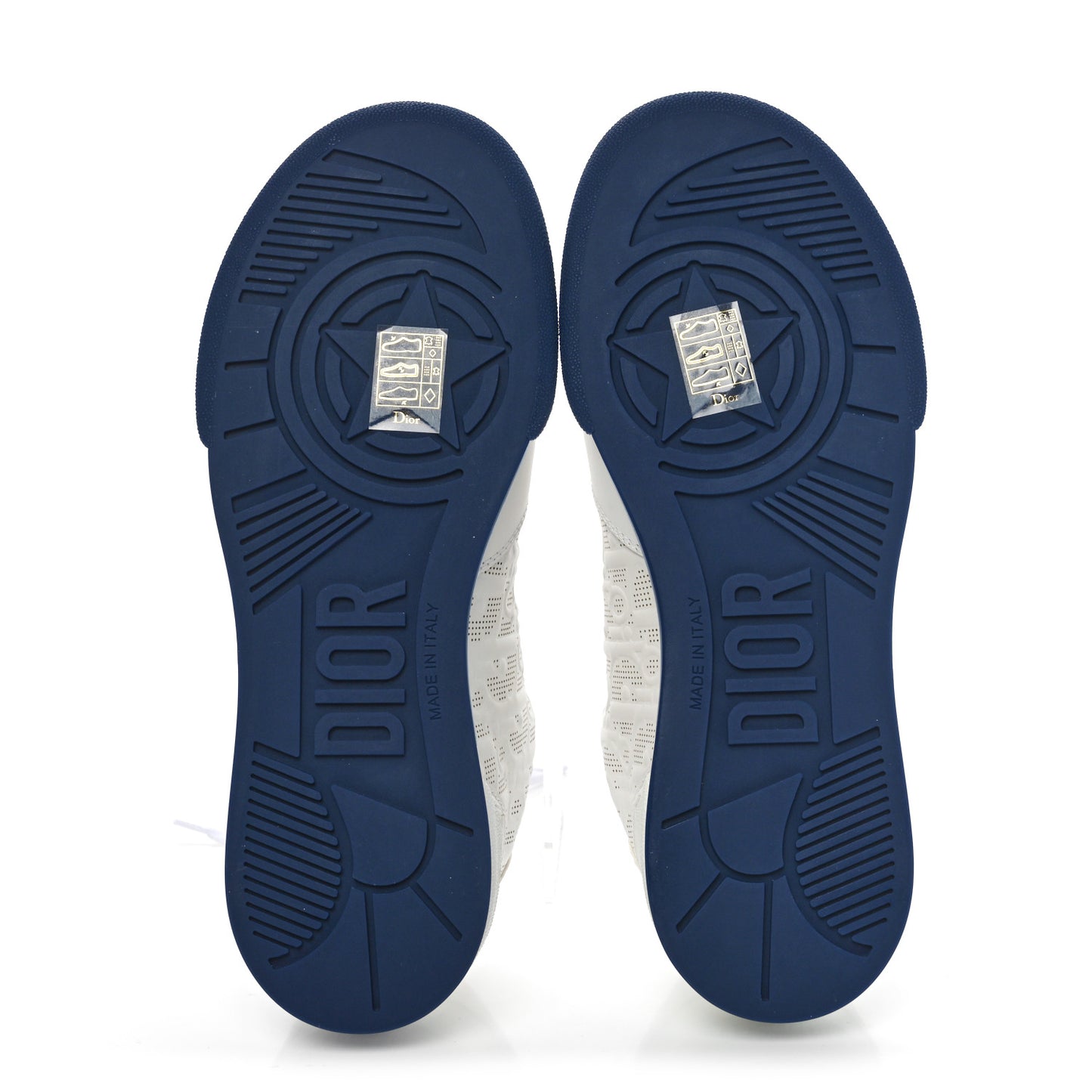 Calfskin Oblique Laser Perforated Dior One Low Sneakers 37 White Blue