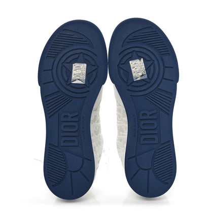 Christian Dior Calfskin Oblique Laser Perforated Dior One Low Sneakers 37 White Blue 5 of 8
