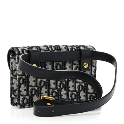 Christian Dior Oblique Saddle Belt Bag Blue 3 of 8