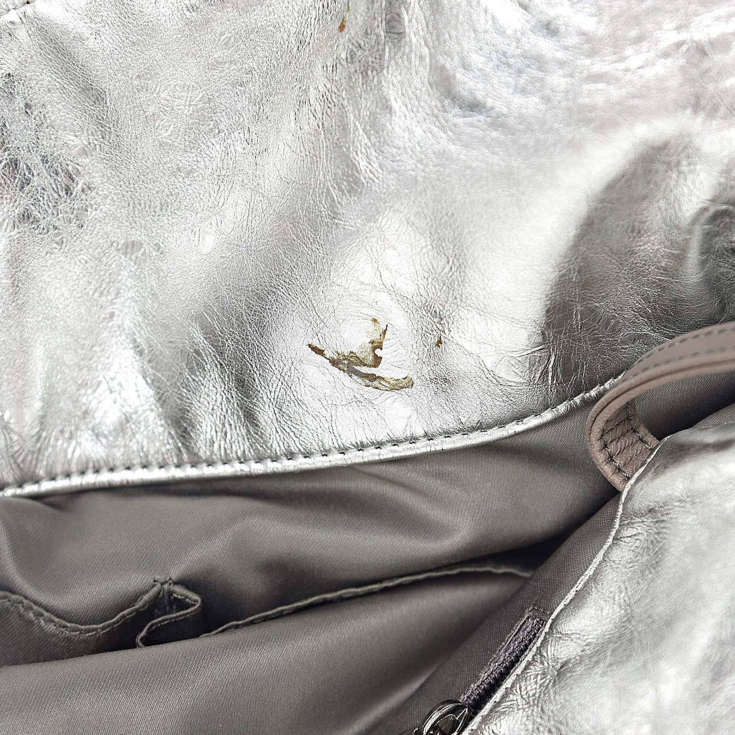 Metallic Perforated Lambskin Hollywood Hobo Silver