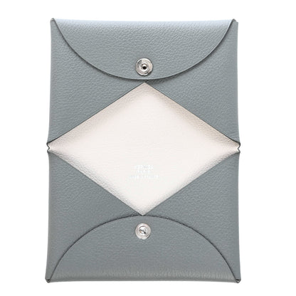 Hermes Evercolor Calvi Verso Card Case Vert Amande Gris Perle 4 of 4