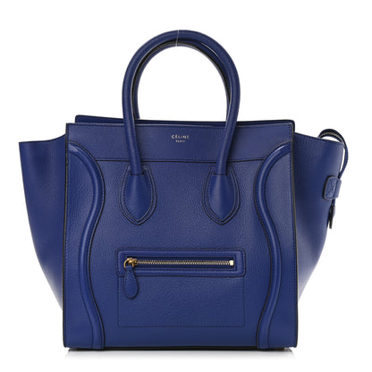 Celine Drummed Calfskin Mini Luggage Indigo 1 of 8