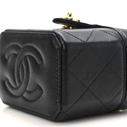 Chanel Lambskin Quilted Vanity Clutch With Chain Black 10 of 13