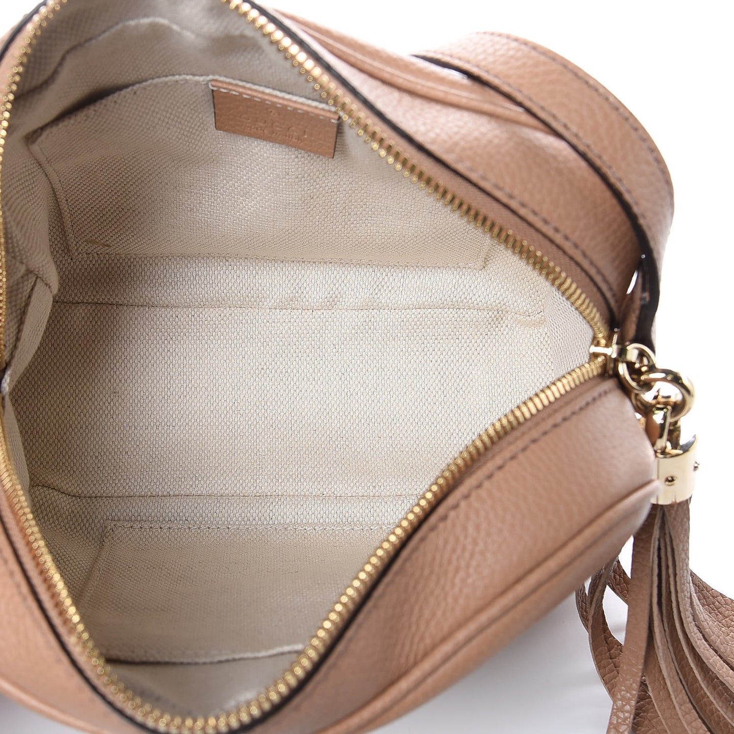 Pebbled Calfskin Small Soho Disco Bag Camelia