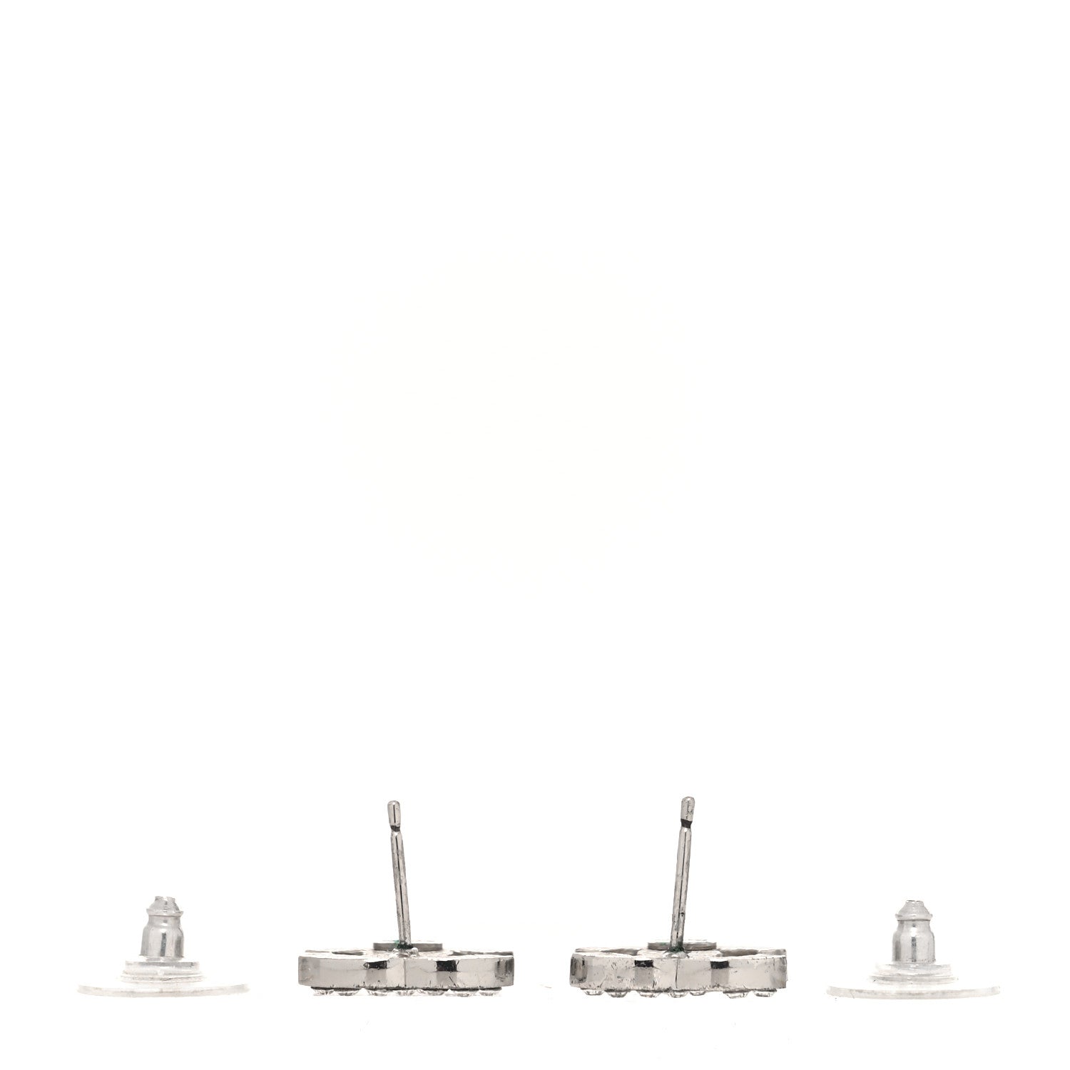 Chanel Crystal CC Earrings Silver 3 of 5