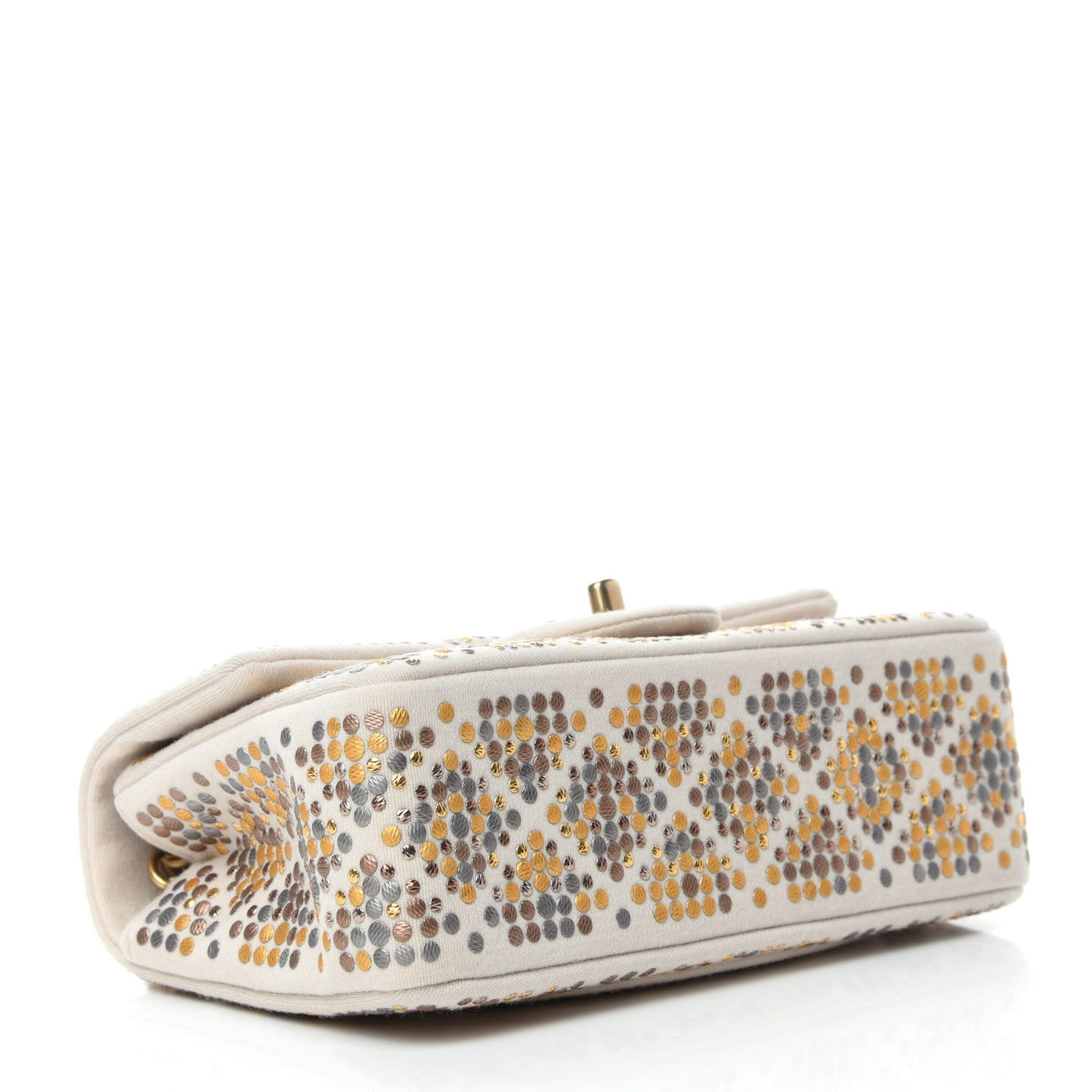 Jersey Embellished Mini Flap Ivory