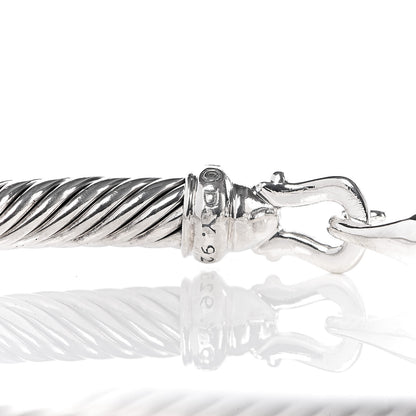 David Yurman Sterling Silver Diamond 5mm Cable Buckle Bracelet 4 of 4